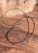 Kožená šnúrka, okrúhla, čierna, 100 cm